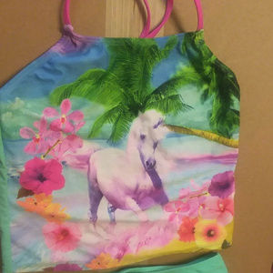 Unicorn print tankini bikini swim suit sz 10, a9